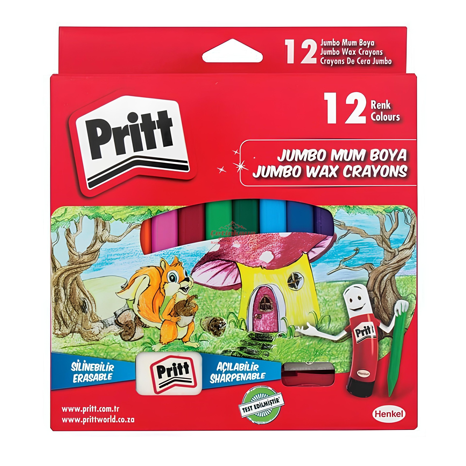 Pritt Pastel Boya Jumbo Silinebilir Üçgen 12 Lİ 