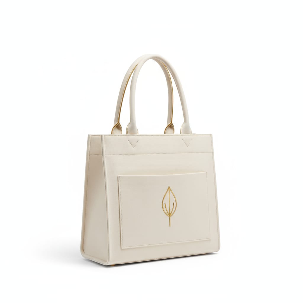 Eco Luxury Cream Tote – Gold Accent Edition