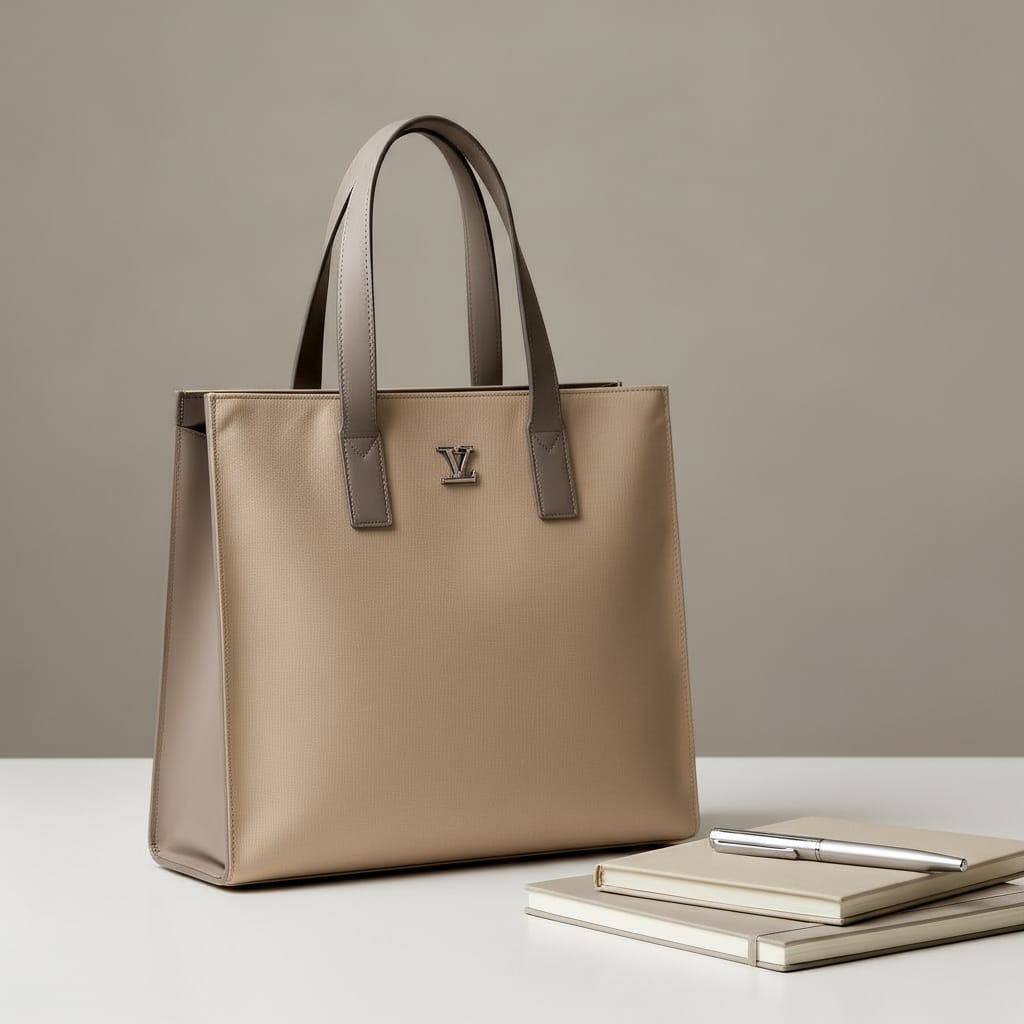 Classic Beige Luxury Tote – LV Inspired Edition