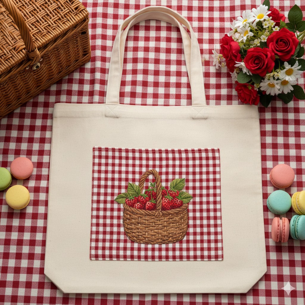 Strawberry Picnic Tote Bag