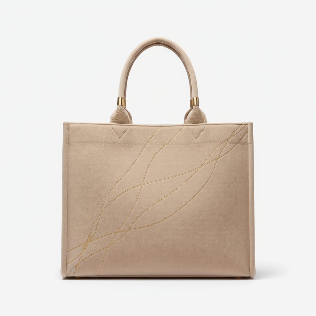 Elegant Beige Structured Tote