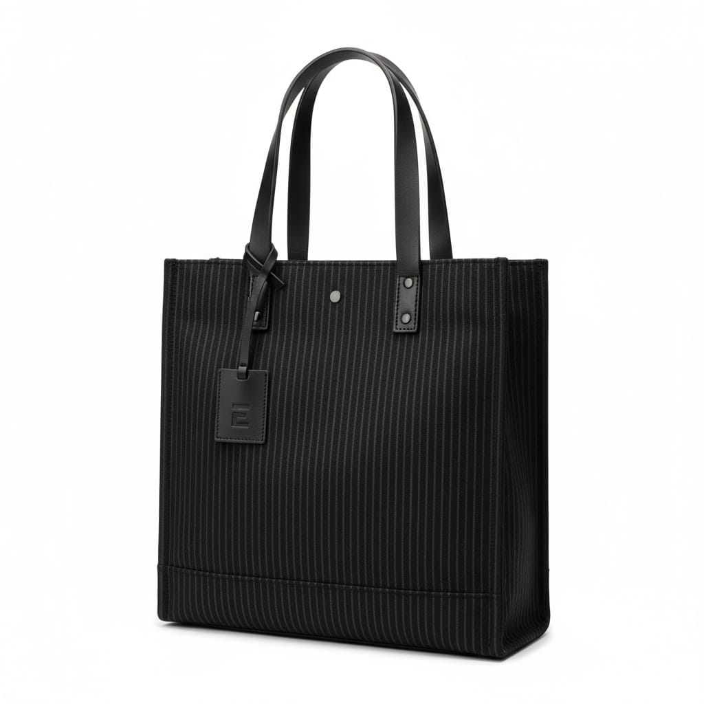 Black Pinstripe Executive Tote – Work tote