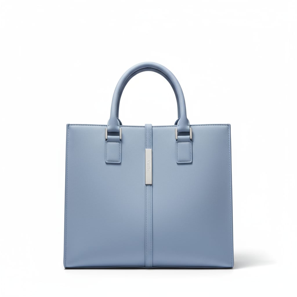 Pastel Blue Structured Work Tote