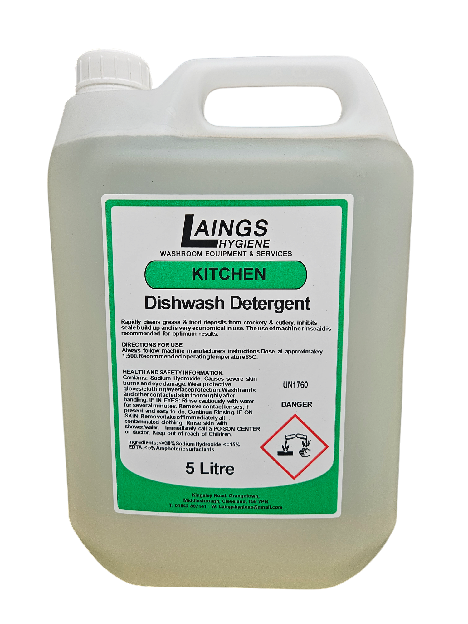 Laings Hygiene Kitchen Dishwash Detergent 5 Litre