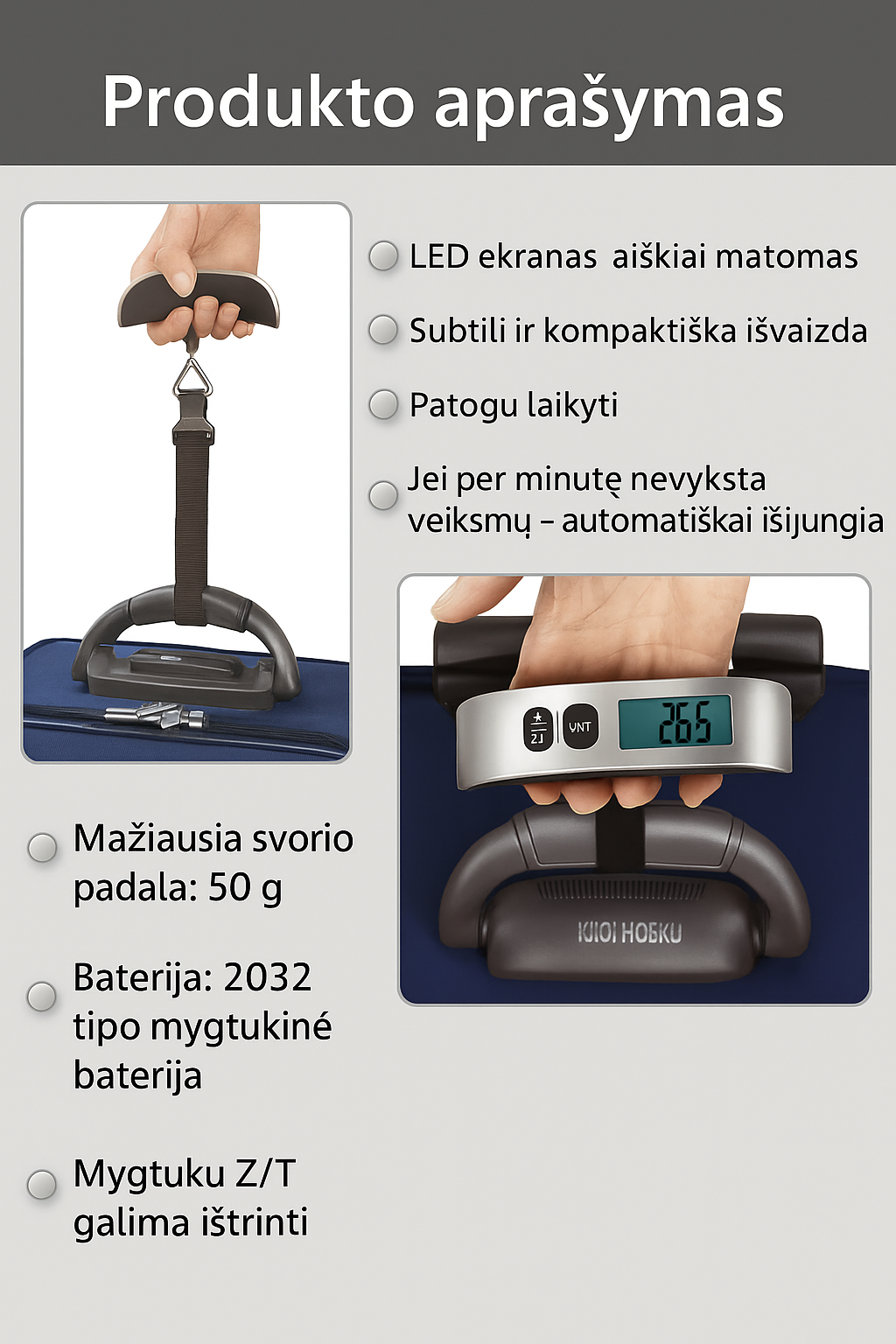 Elektroninės bagažo svarstyklės