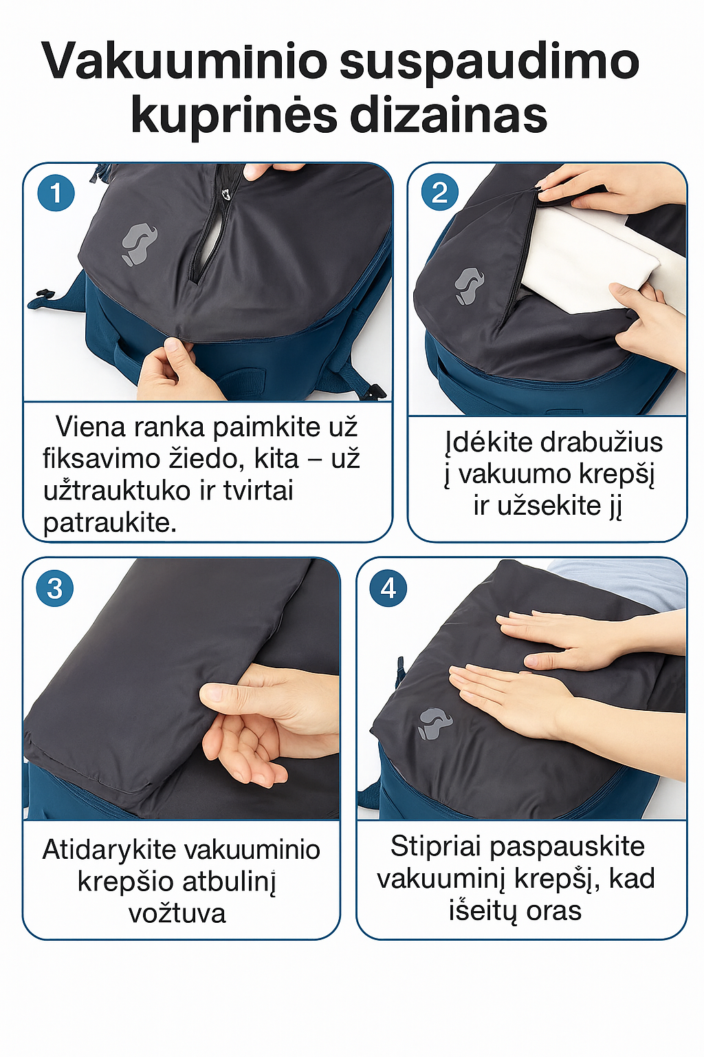 Kelioninė vakuuminė kuprinė