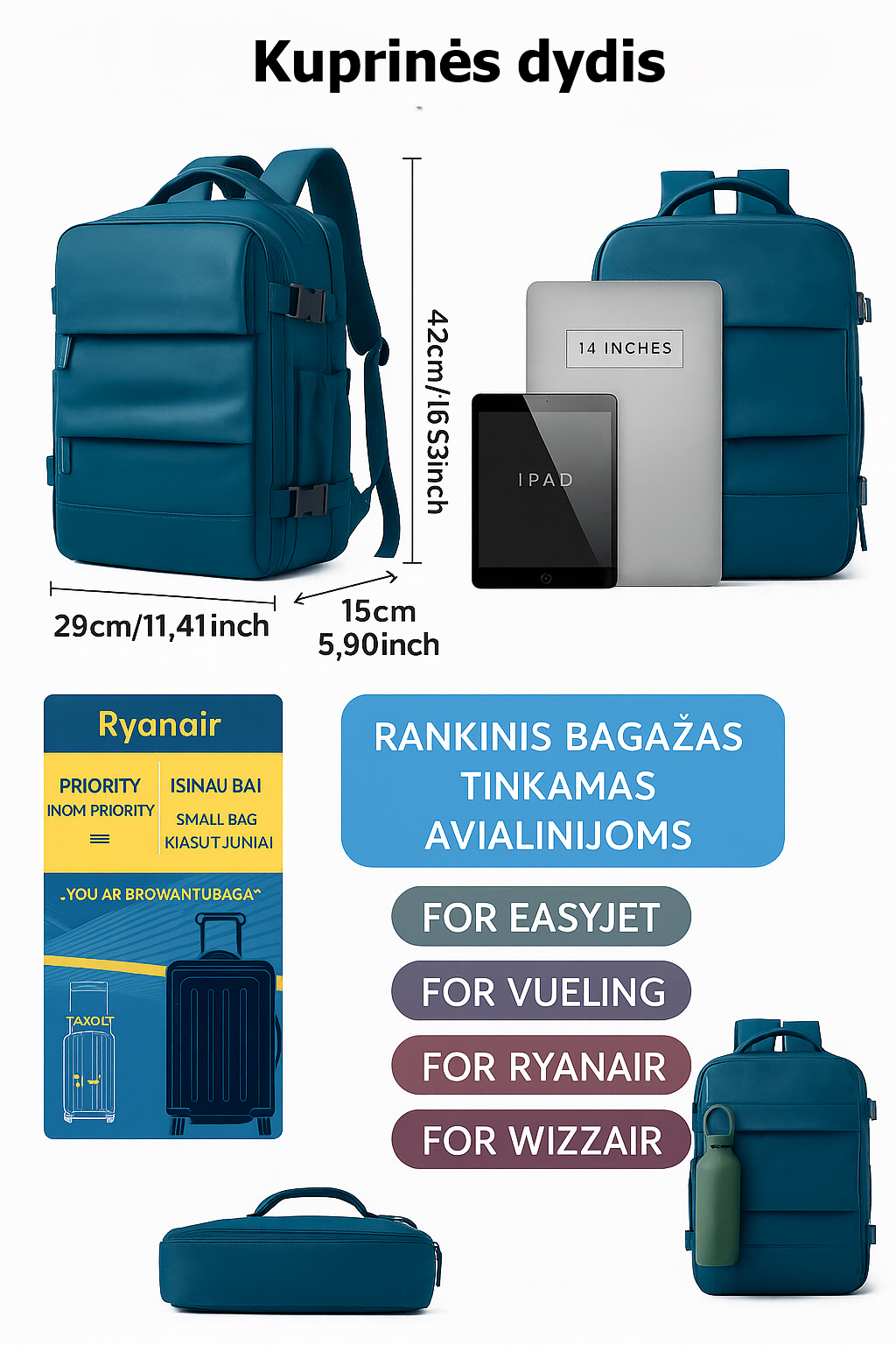 Kelioninė vakuuminė kuprinė