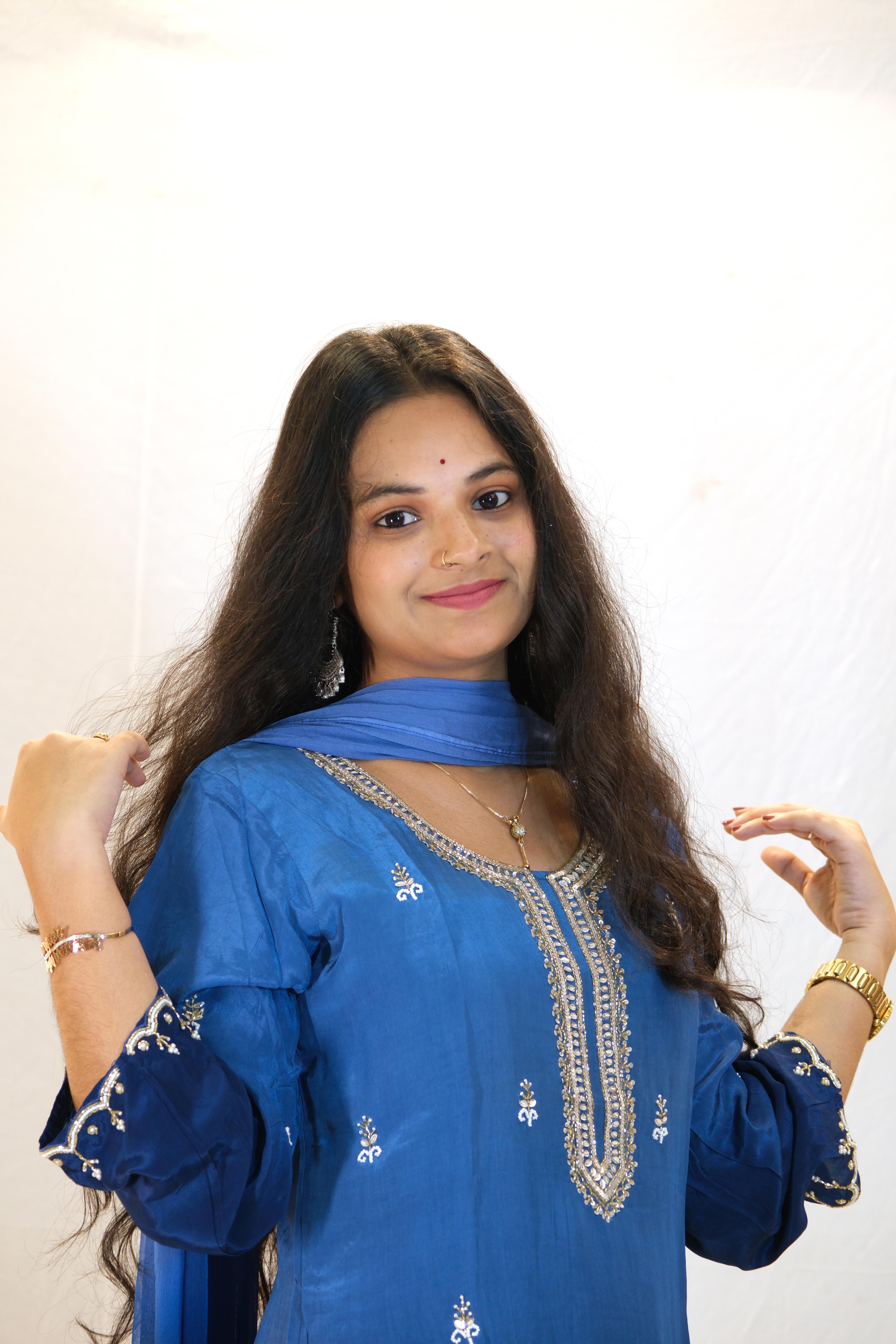 Blue Handwork Plazzo Set