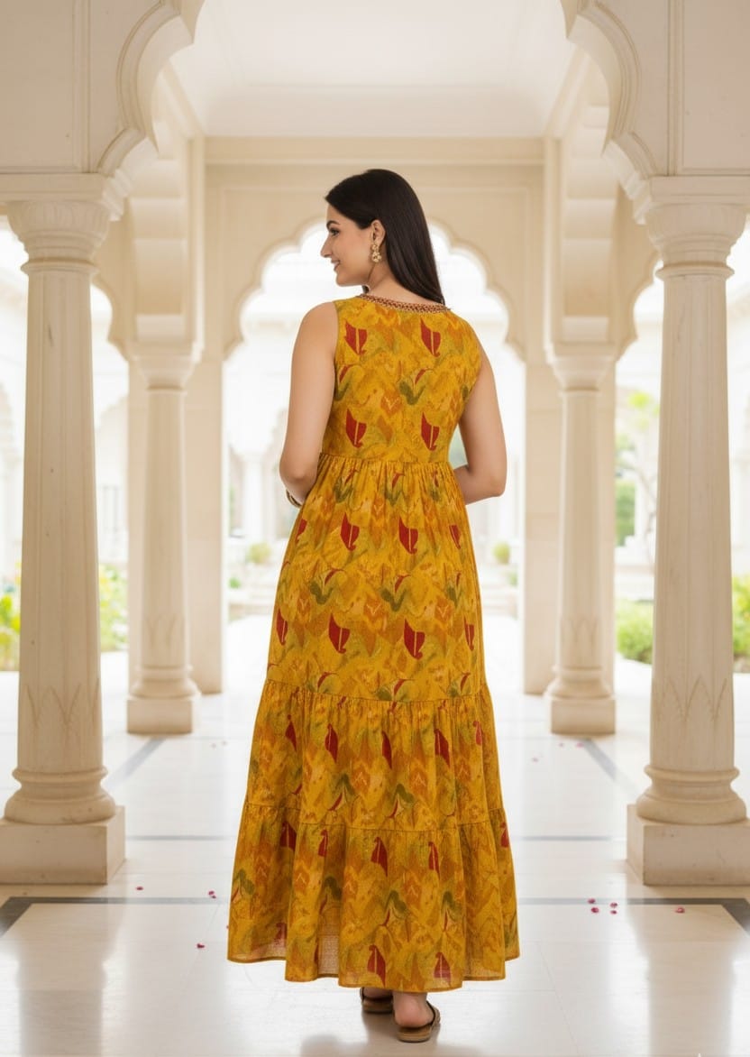 Yellow Floral Maxi Dress