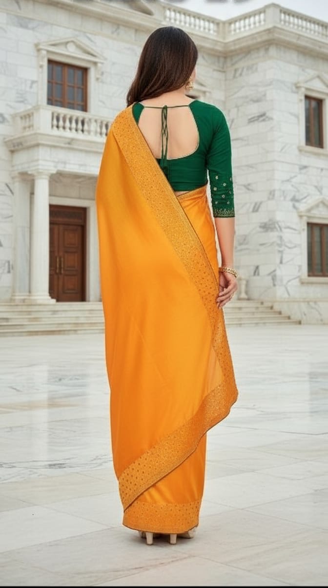 Elegant Orange Saree