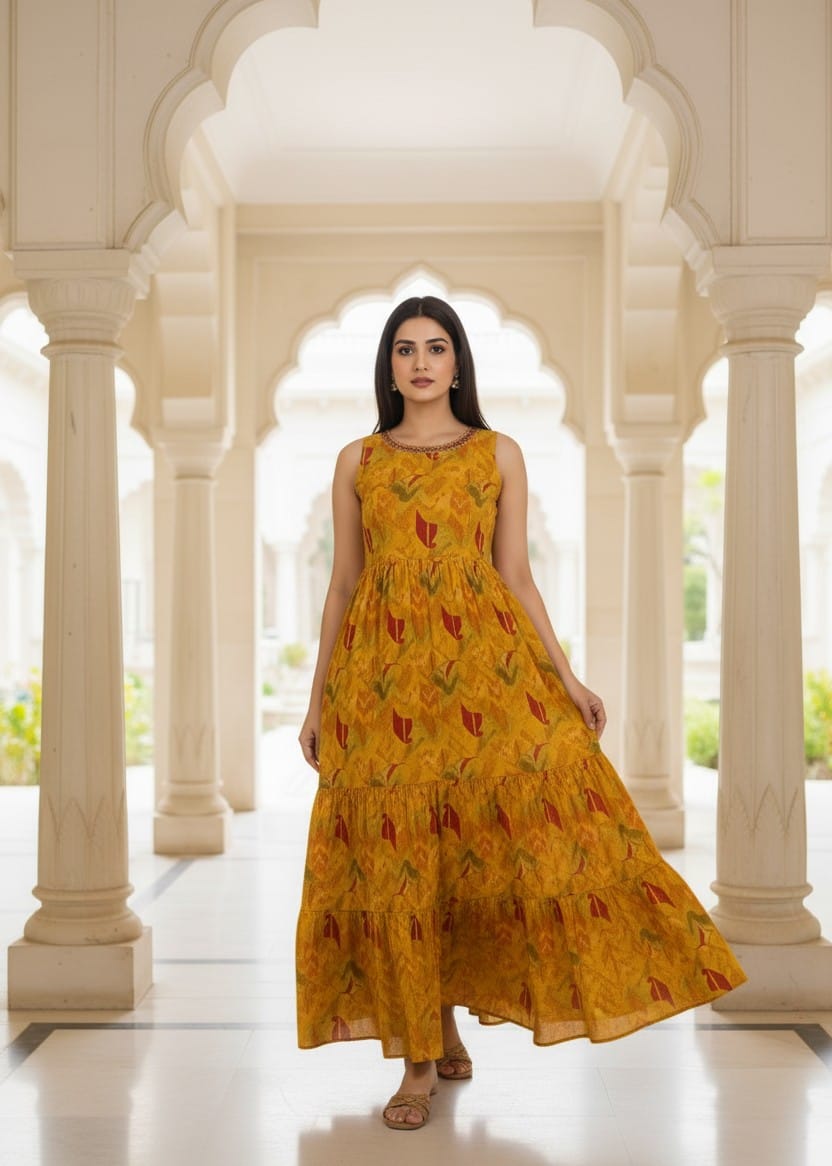 Yellow Floral Maxi Dress