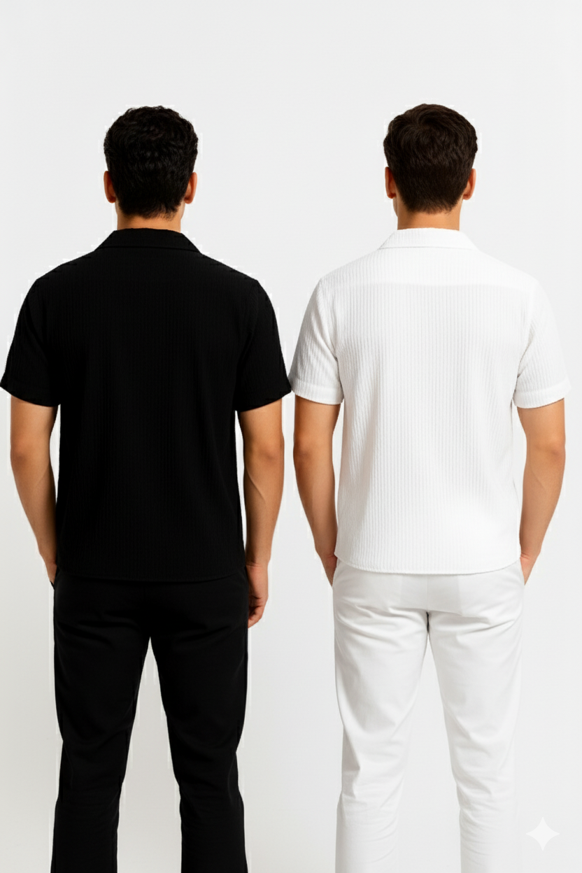 Two Classic Short Sleeve Button-Down Shirts by ElitePort 