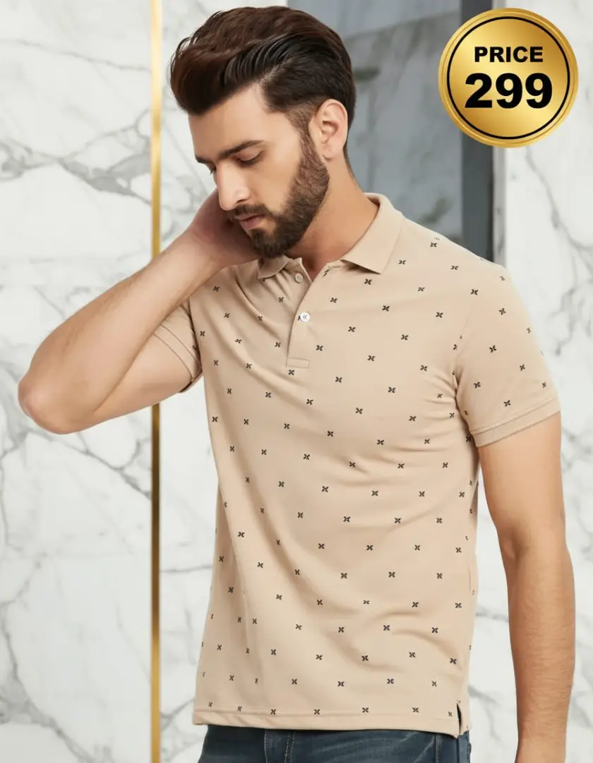 Beige Printed T-Shirt