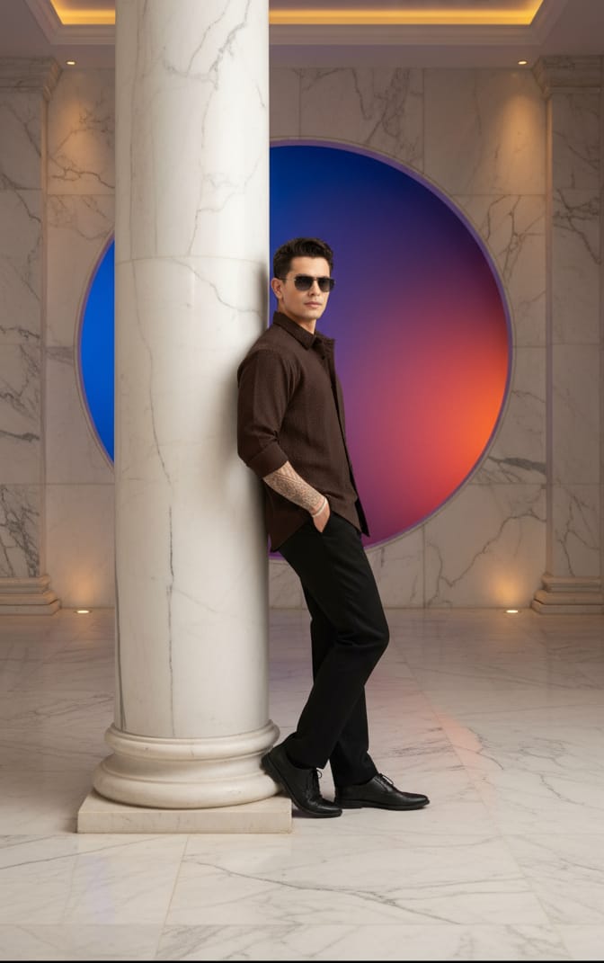 Men's Brown Casual Shirt