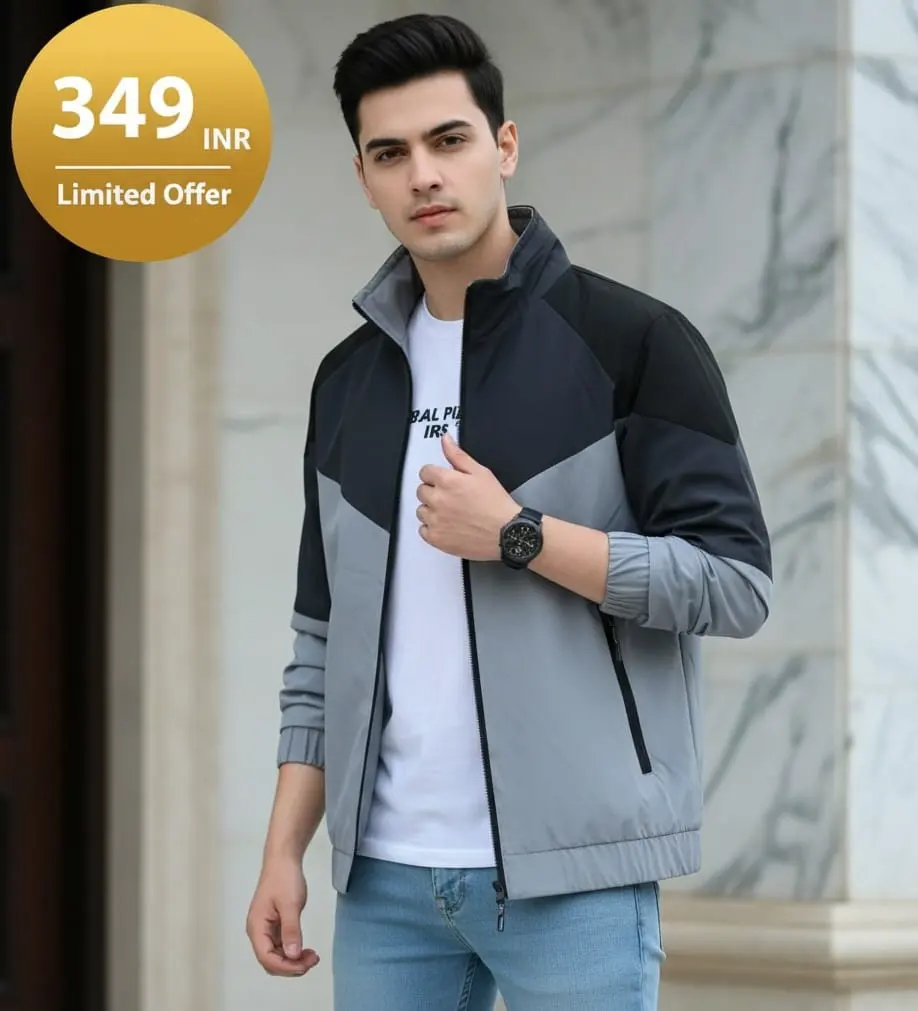 Men's Color Block Winter Jacket