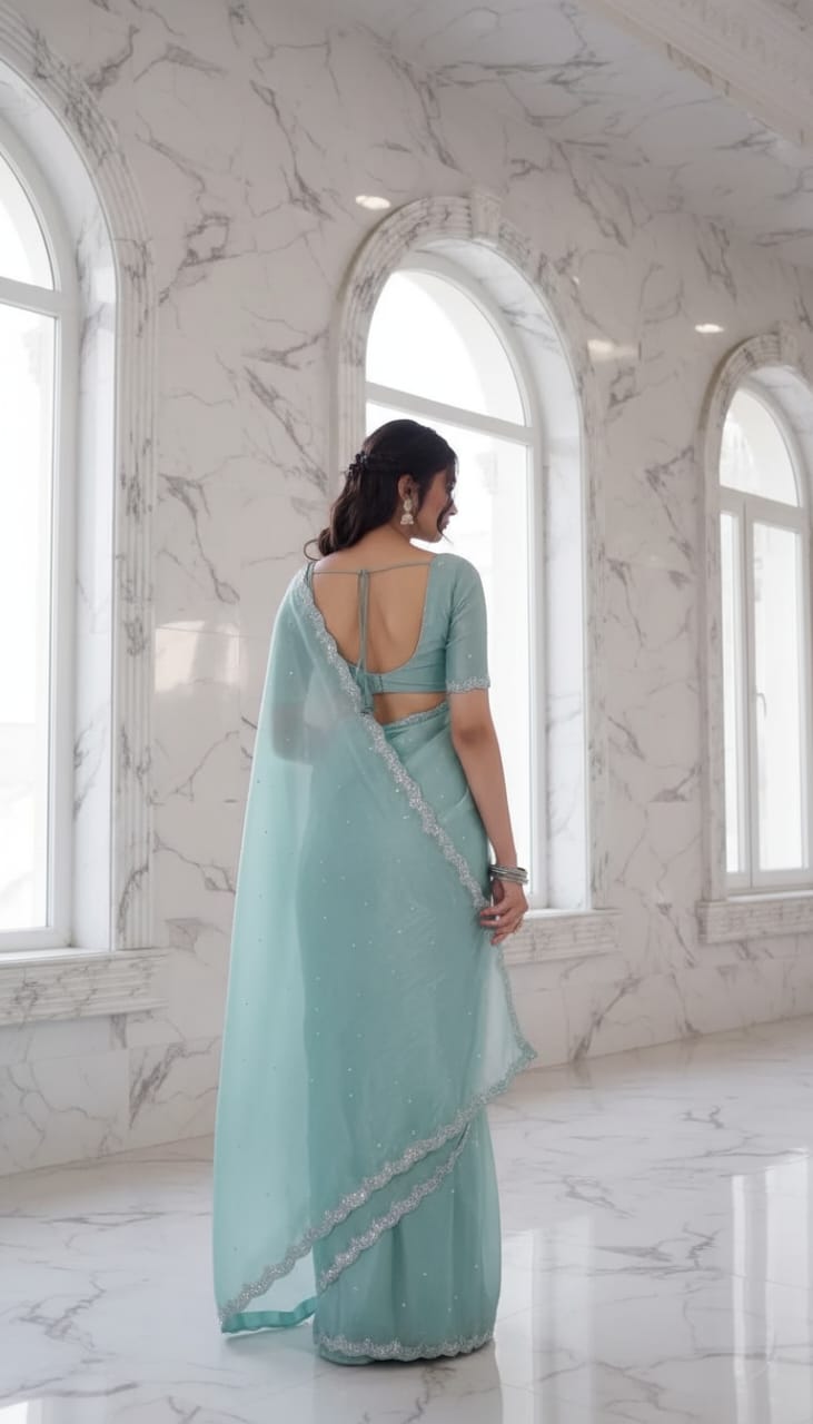 Elegant Light Blue Saree