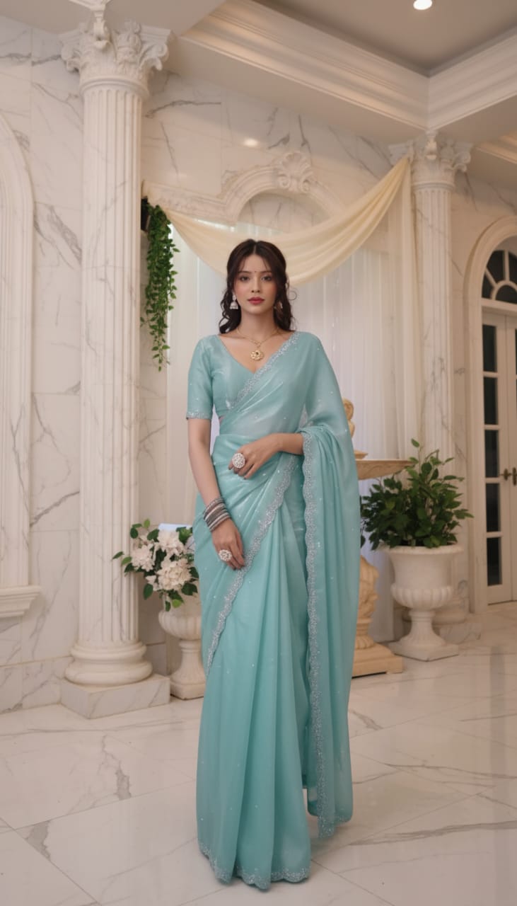 Elegant Light Blue Saree
