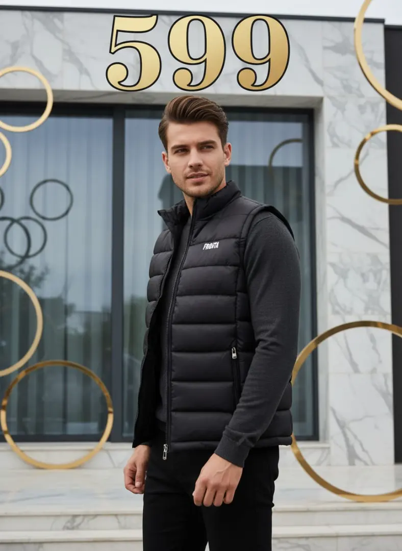 Men's Black Puffer jacket for winter 