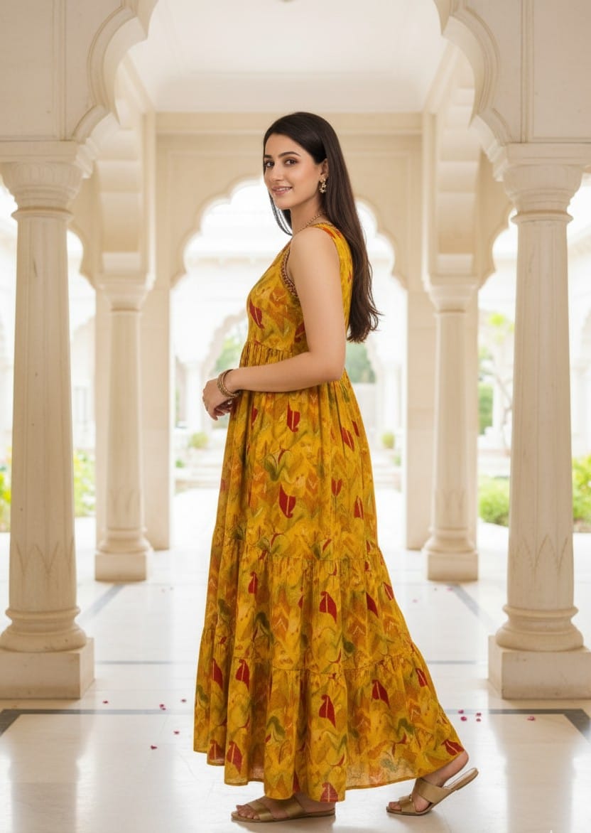 Yellow Floral Maxi Dress