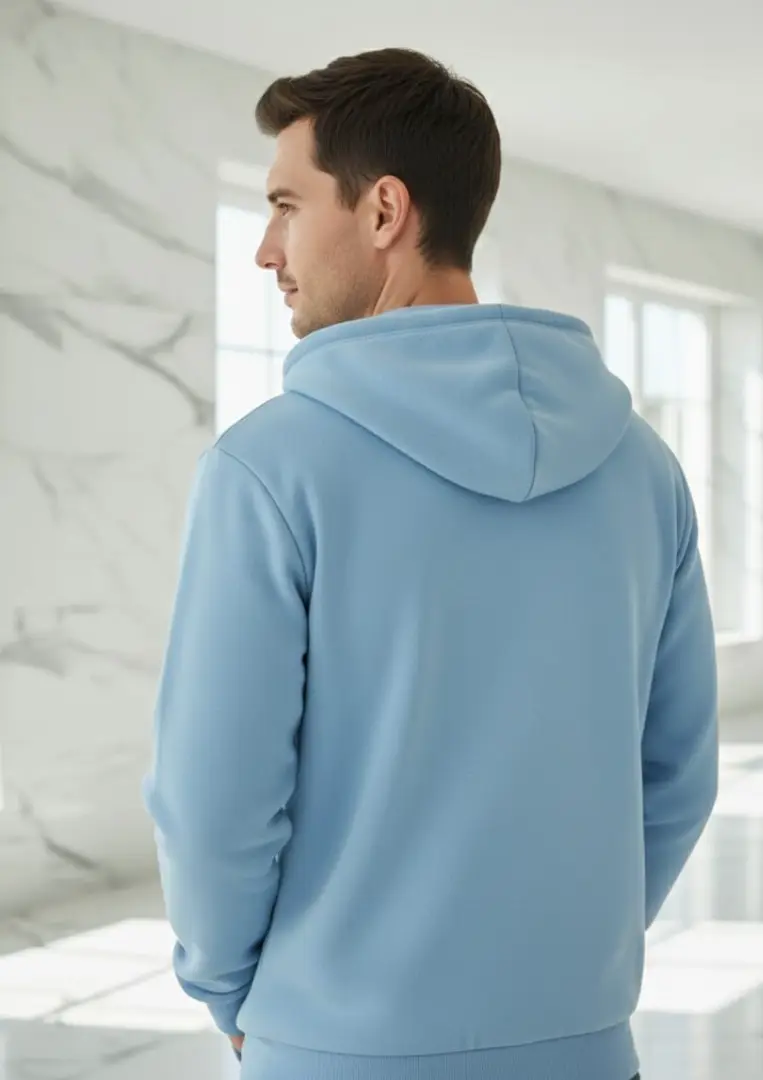 Light Blue Zip-up Hoodie