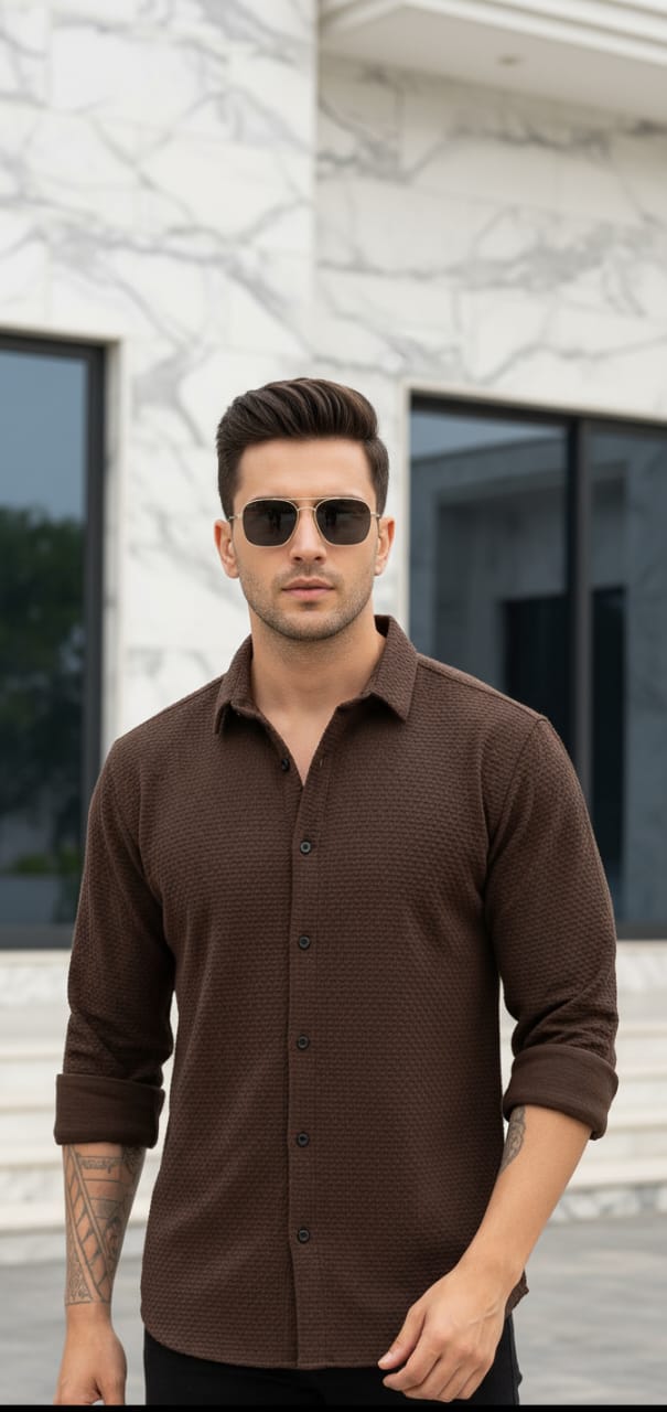 Men's Brown Casual Shirt