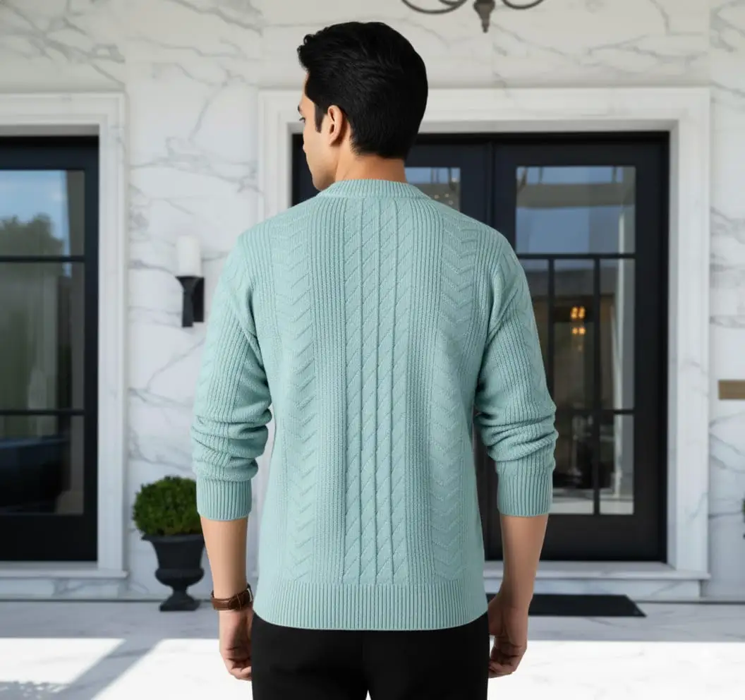 Mint Green Cable Knit Sweater