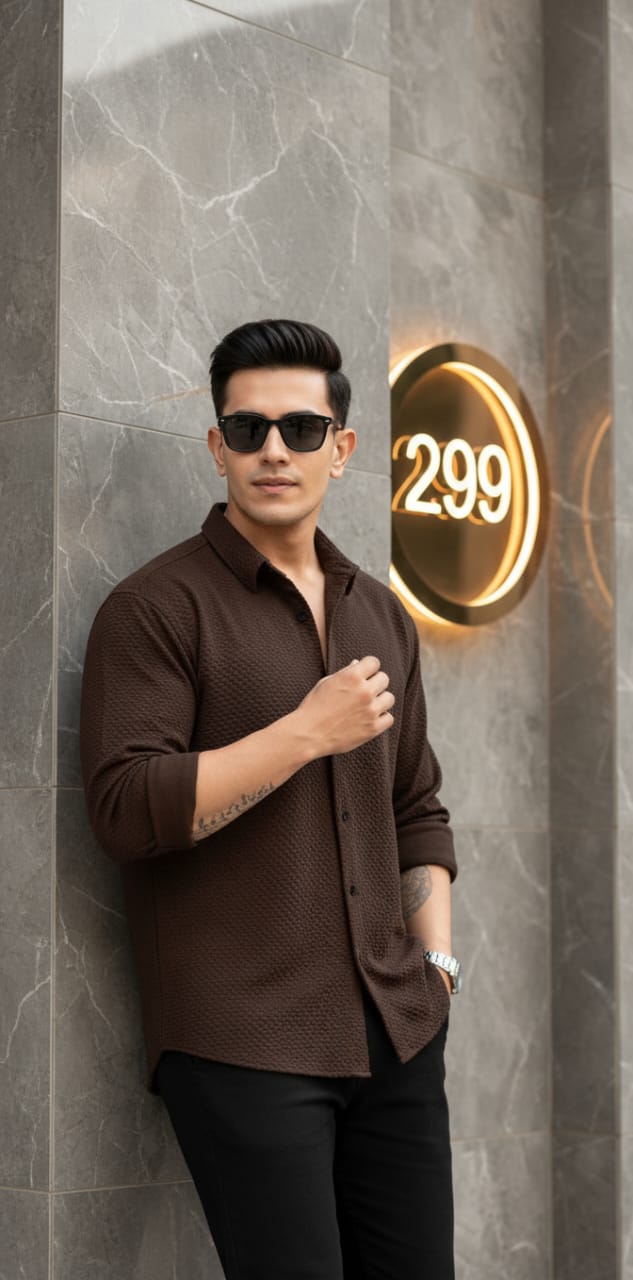 Men's Brown Casual Shirt