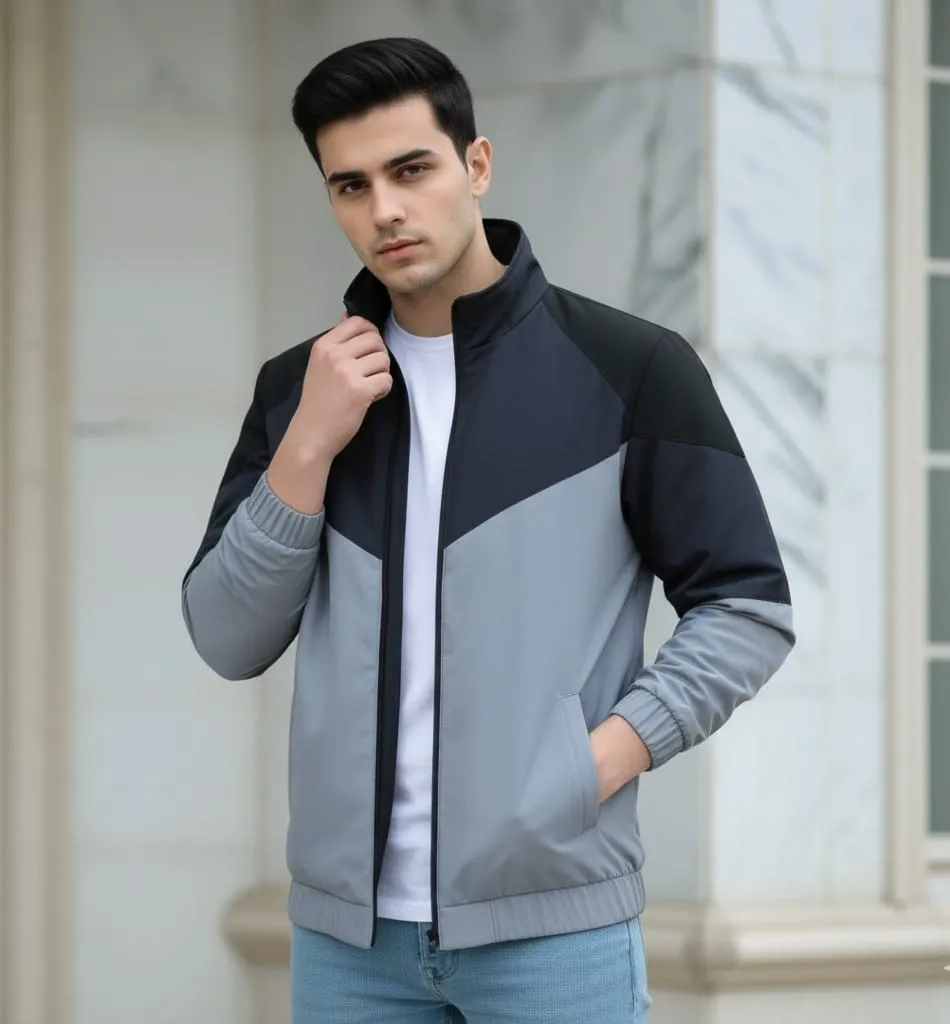 Men's Color Block Winter Jacket