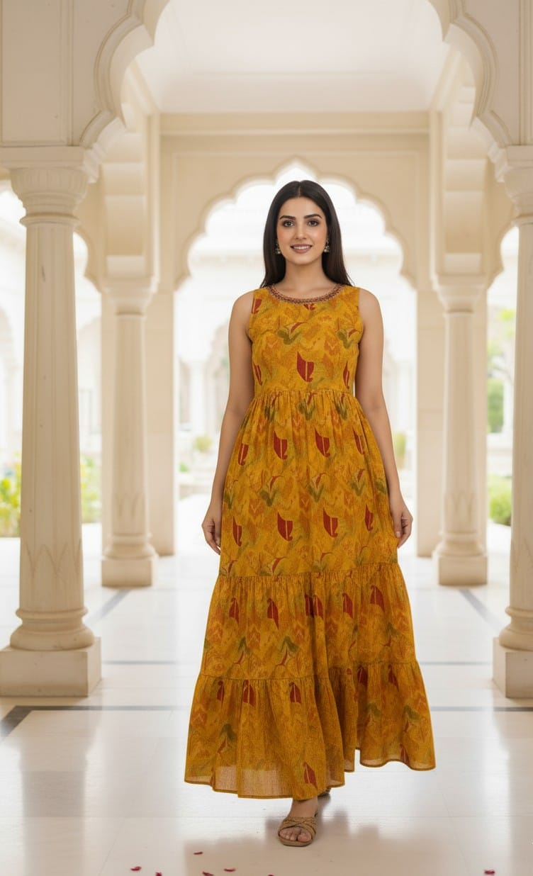 Yellow Floral Maxi Dress