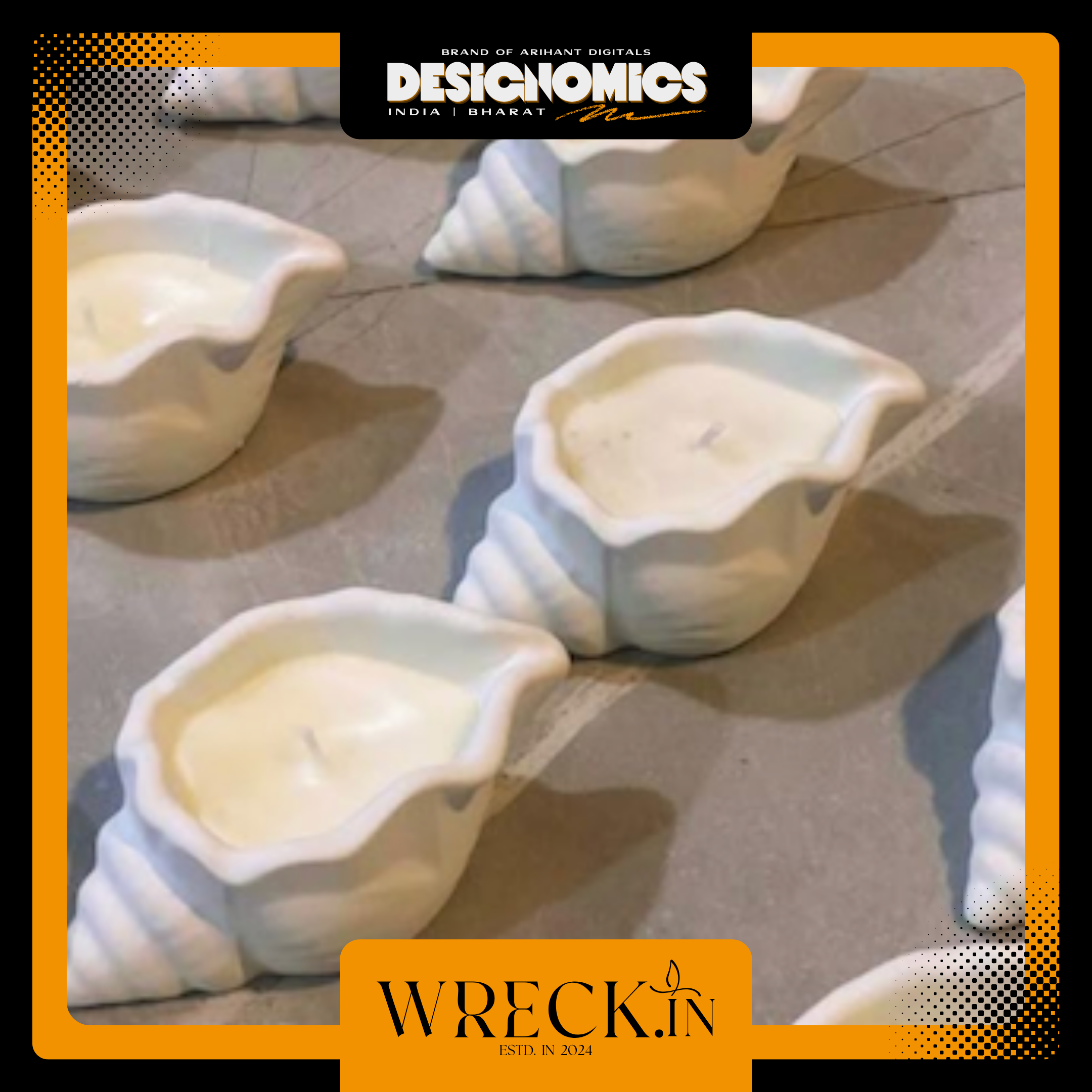 Ceramic Conch Shell Scented Candle