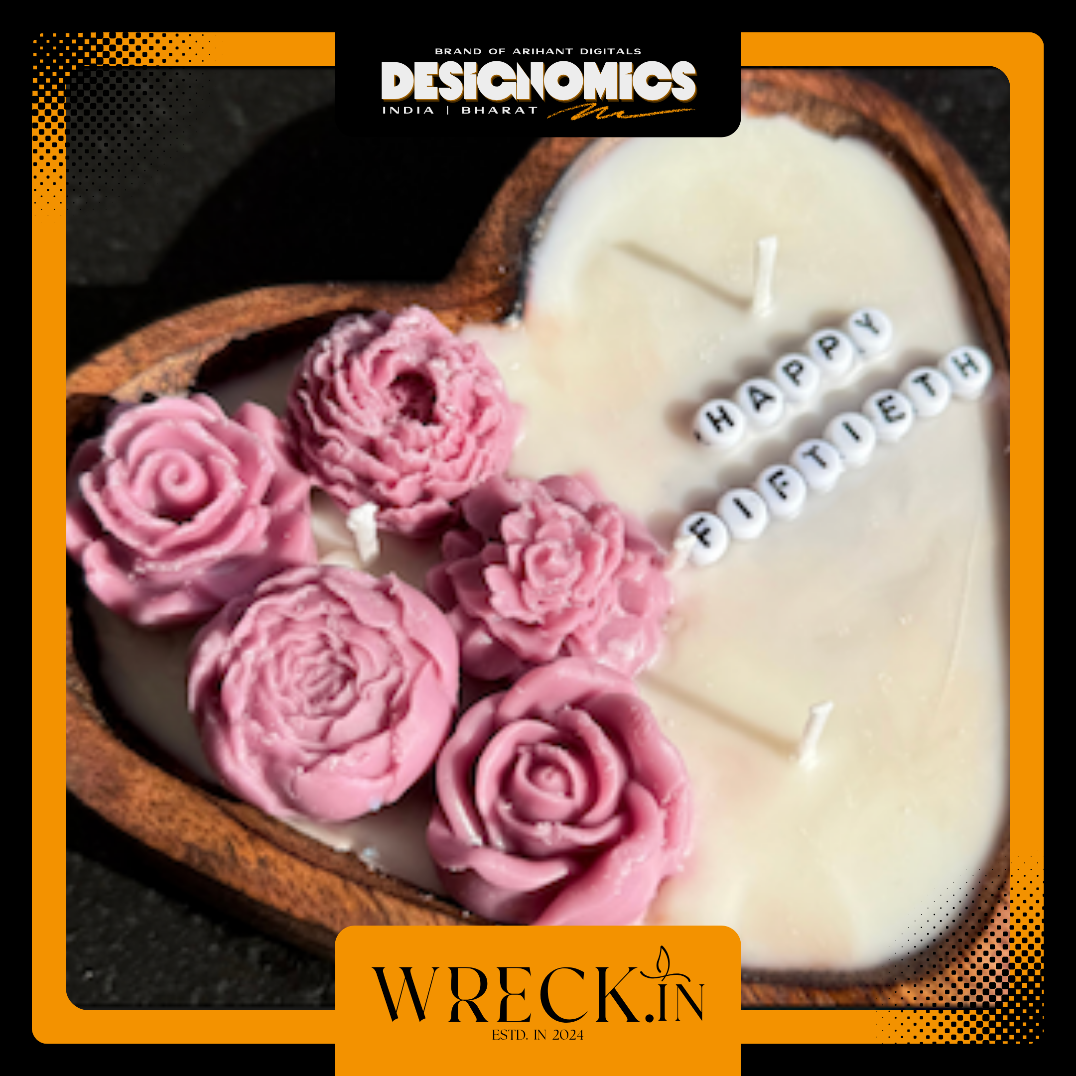 Handcrafted Floral Scented Heart Candle