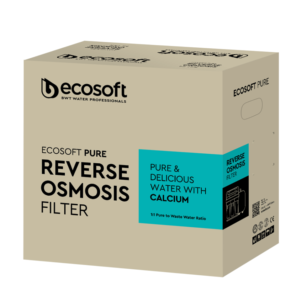 Filtre à osmose inverse PURE AquaCalcium Mint avec pompe sur support métallique