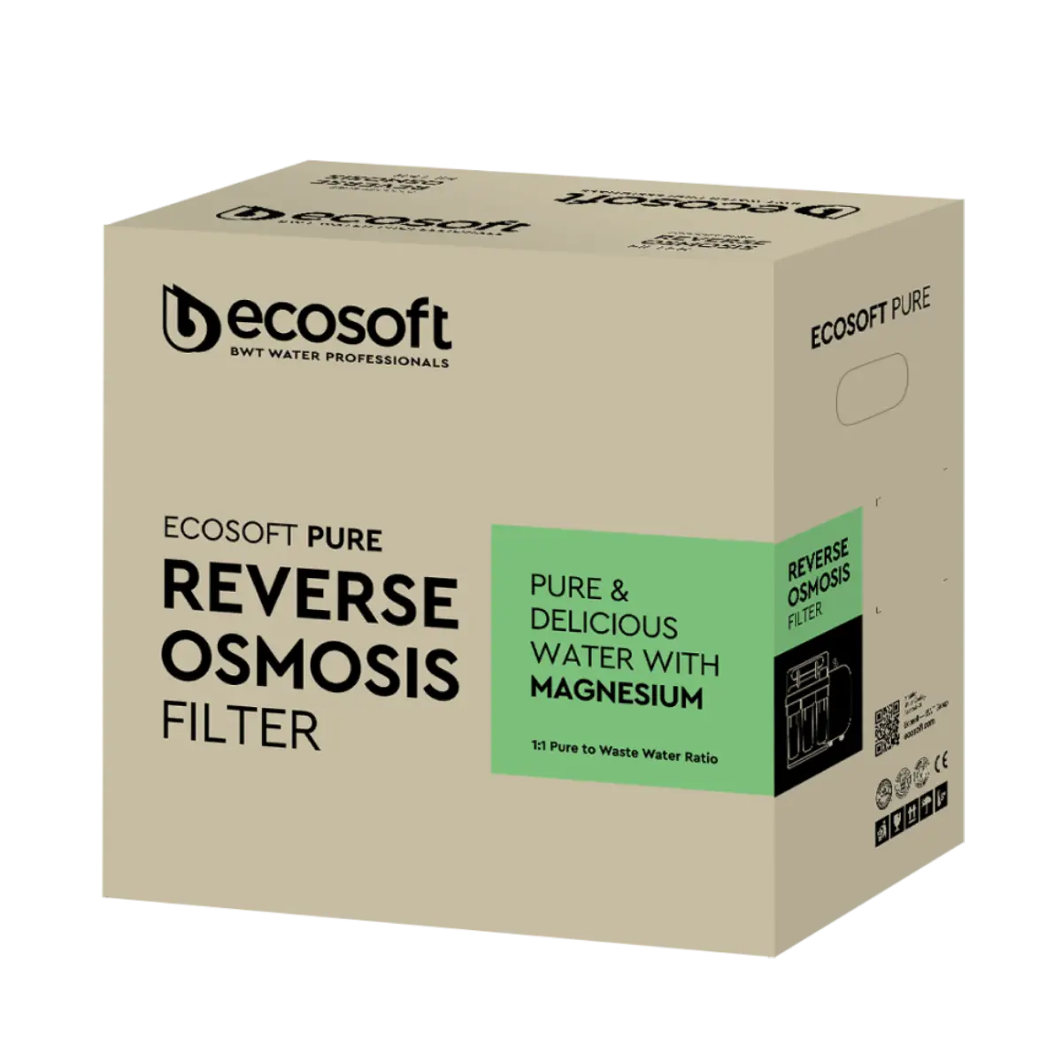 Osmoseur inverse Ecosoft PURE Balance avec pompe intégrée.