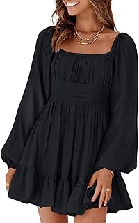Women's Long Sleeve Black Mini Dress
