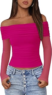 Women's Off Shoulder Pink Top
