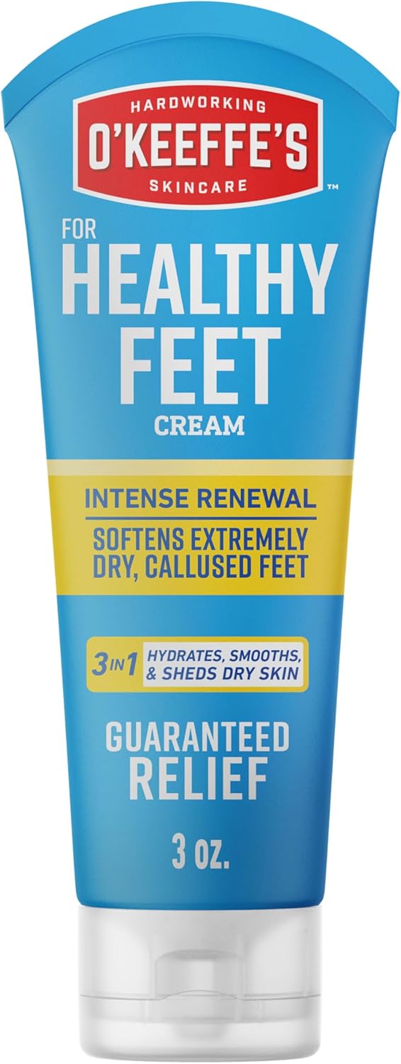 O'Keeffe's Healthy Feet Exfoliating, Moisturizing Foot Cream, 48 Hours of Hydration, 85g/3oz