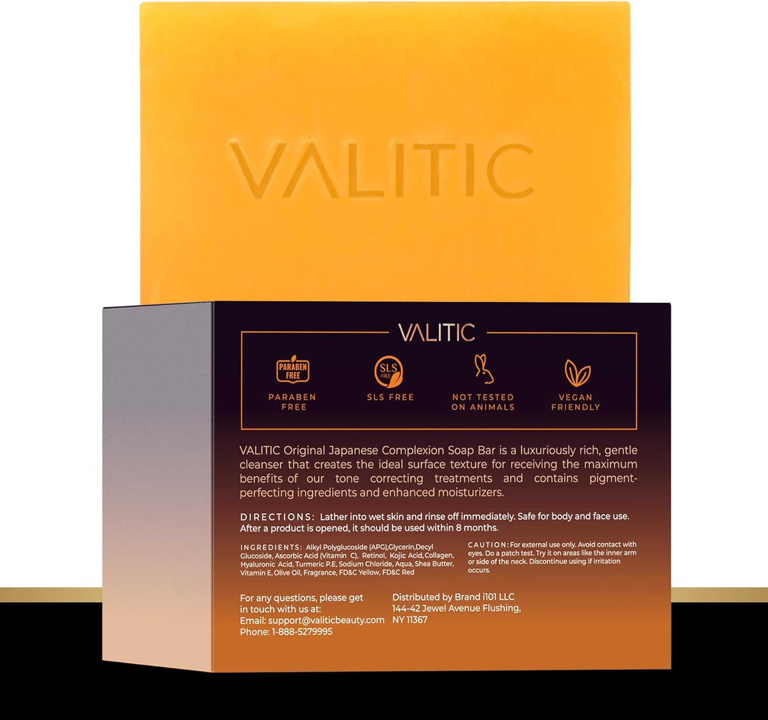 VALITIC Kojic Acid Soap with Vitamin C, Retinol, Glutathione, and Collagen - 2 Pack