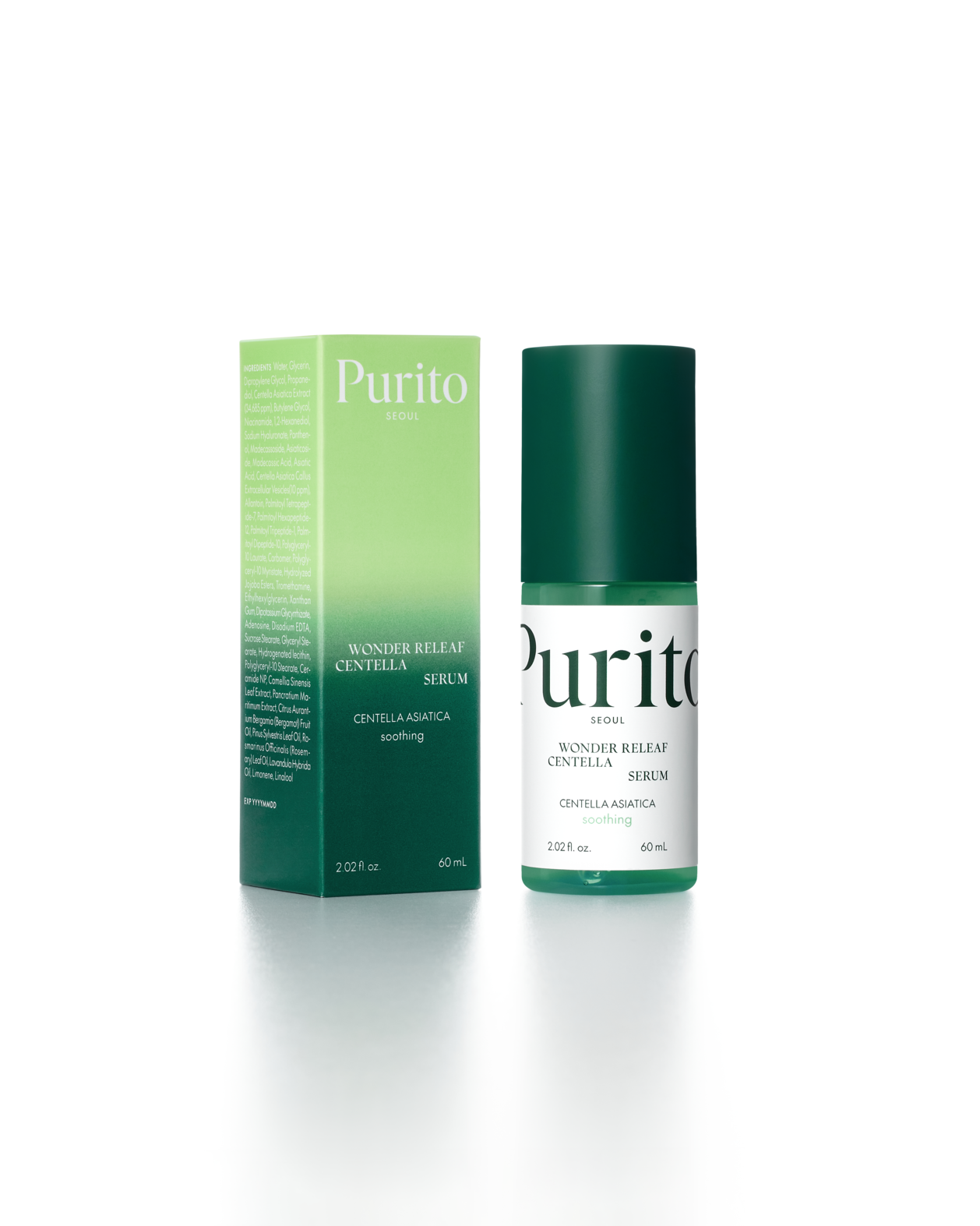 Purito Wonder Relief Centella Serum soothes tired skin in an instant and provides fast relief from irritation and redness 60ml