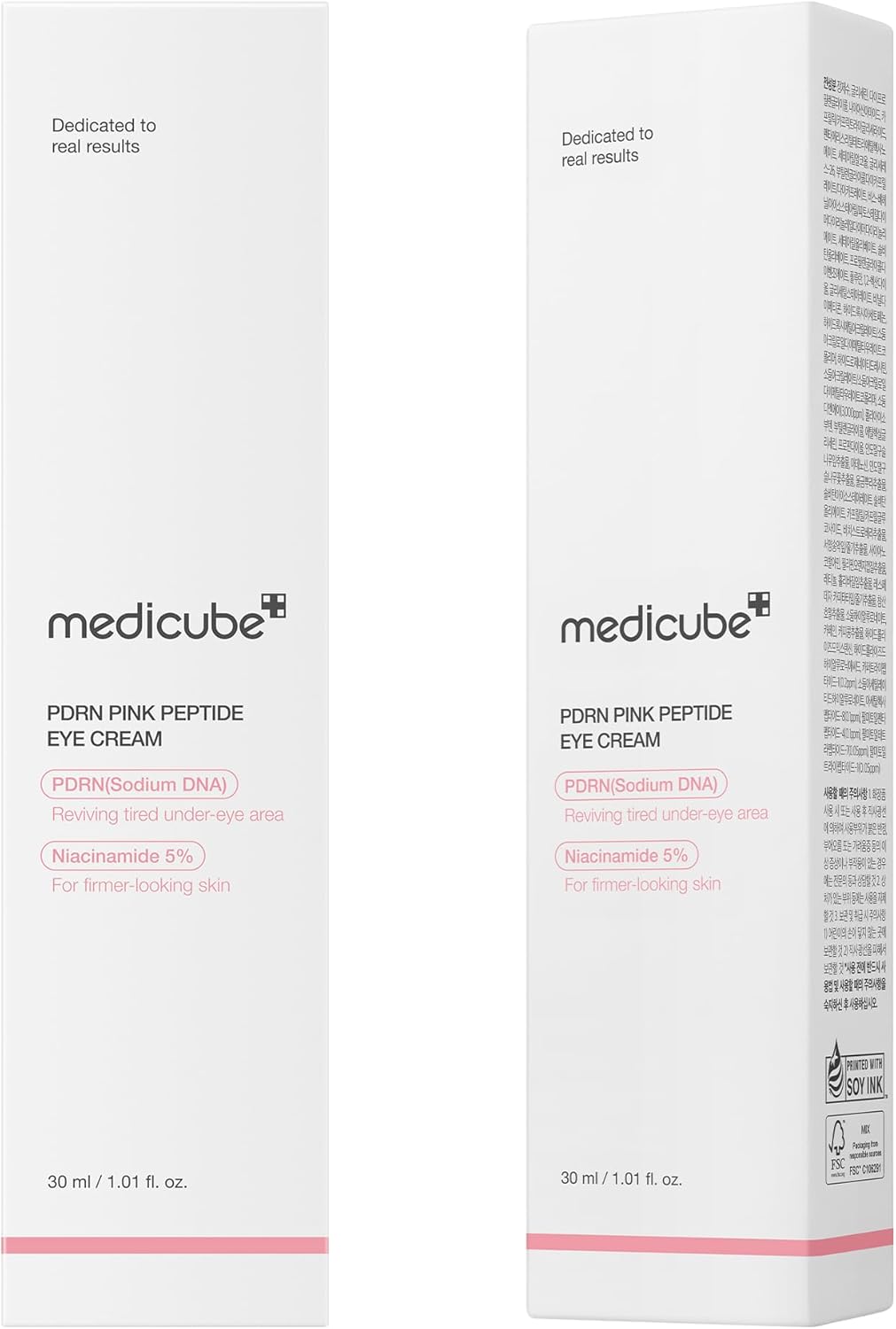 Medicube Pink Peptide Eye Serum with Salmon DNA, Niacinamide & 99% Pure Retinol Eye Cream 30ml