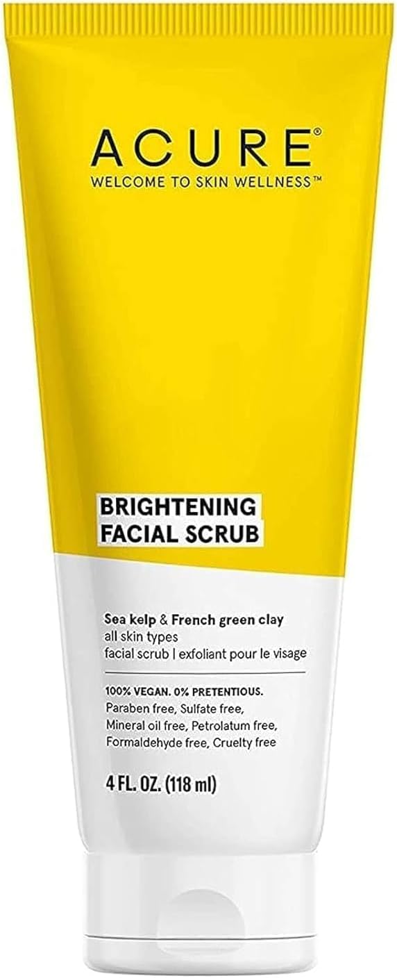ACURE Cure Brightening Facial Scrub 118ml Chemical Free