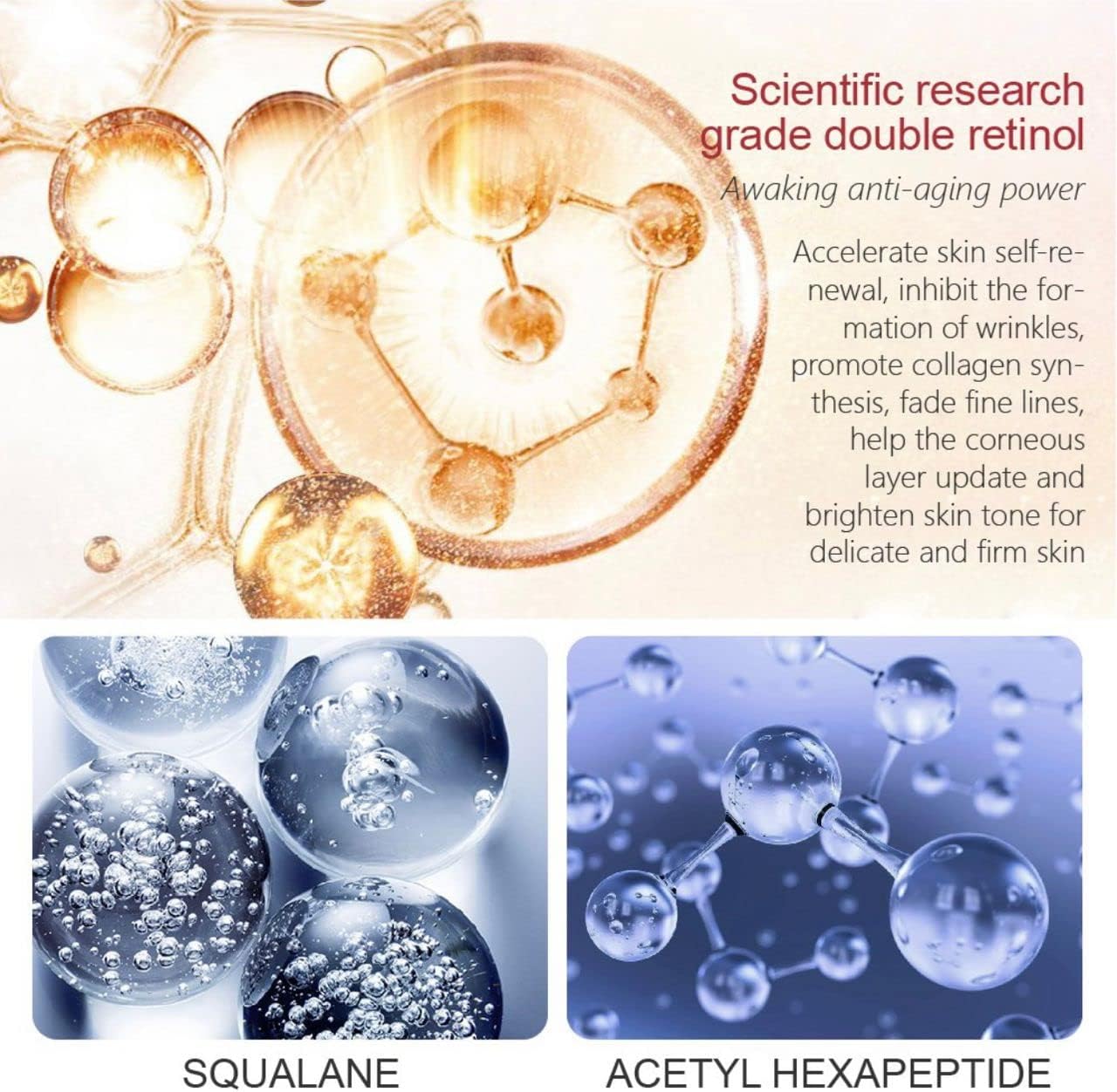 Vibrant Glamour Anti-Aging Serum and Cream with Retinol and Collagen.