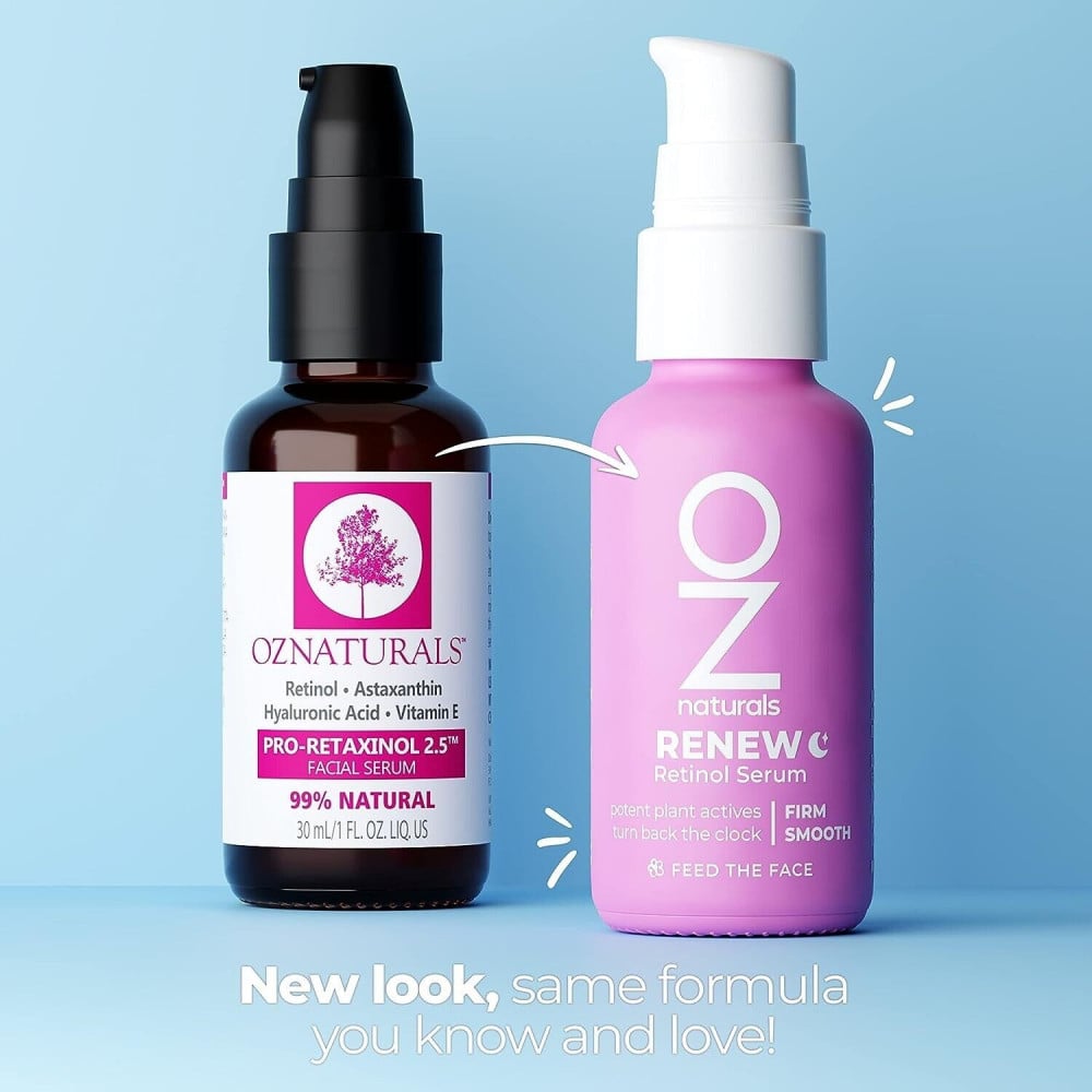 Öz Naturals OZNATURALS RENEW: Retinol Serum/Increased Skin Renewal and Support - Improve Skin Tone, Reduce Age Skin