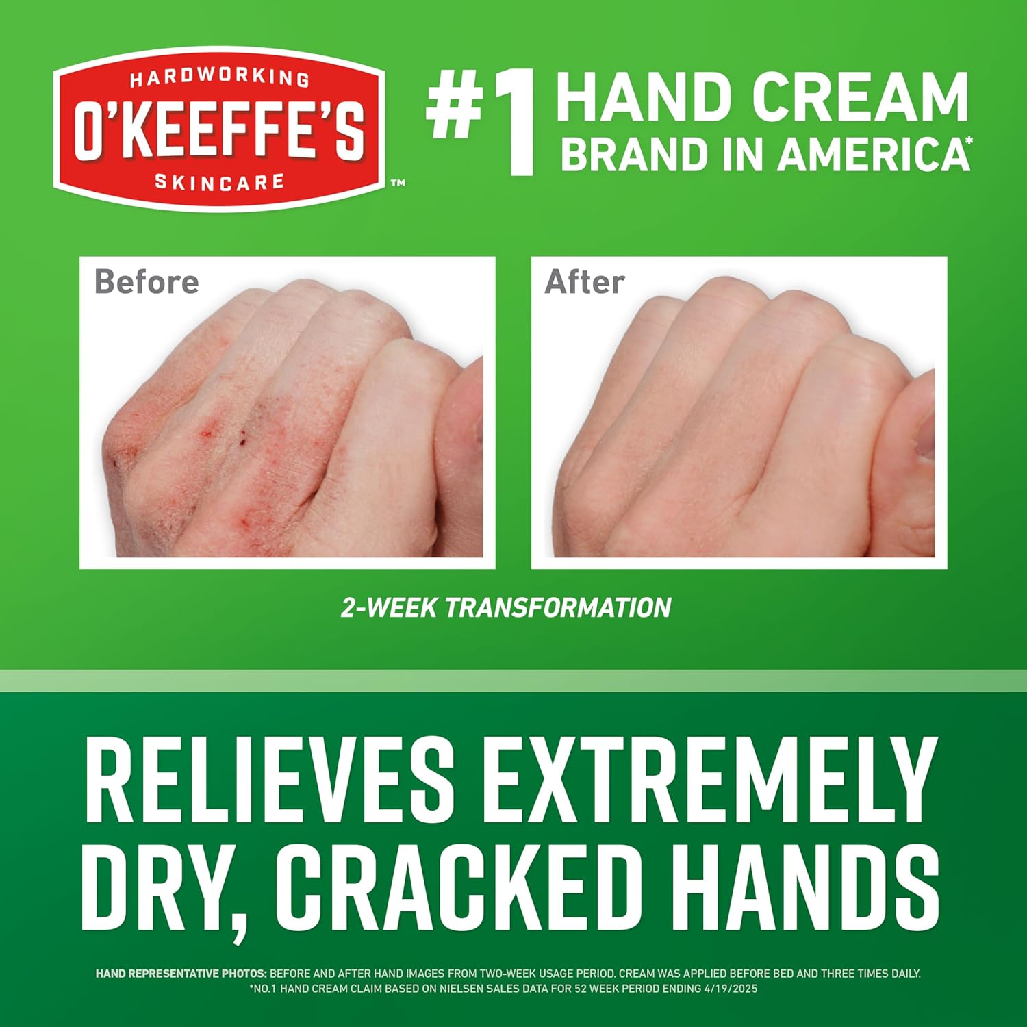 O'Keeffe's Working Hands Hand Cream for Extremely Dry, Cracked Hands, Heals, Relieves and Repairs , Boosts Moist