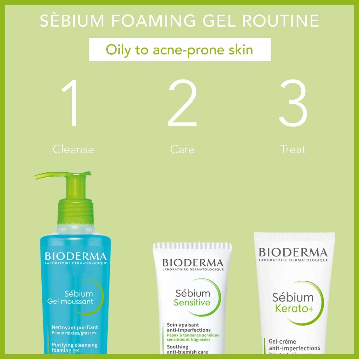 Bioderma Sebium Purifying Foaming Gel for Oily Skin 500ml Pink Compress