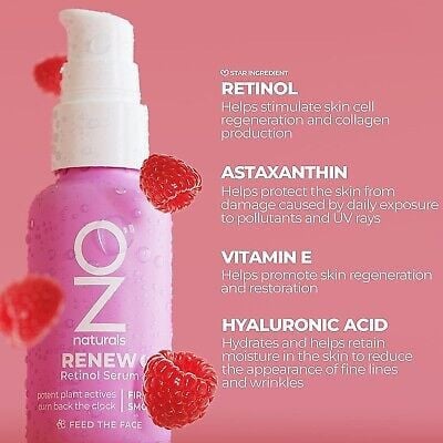Öz Naturals OZNATURALS RENEW: Retinol Serum/Increased Skin Renewal and Support - Improve Skin Tone, Reduce Age Skin