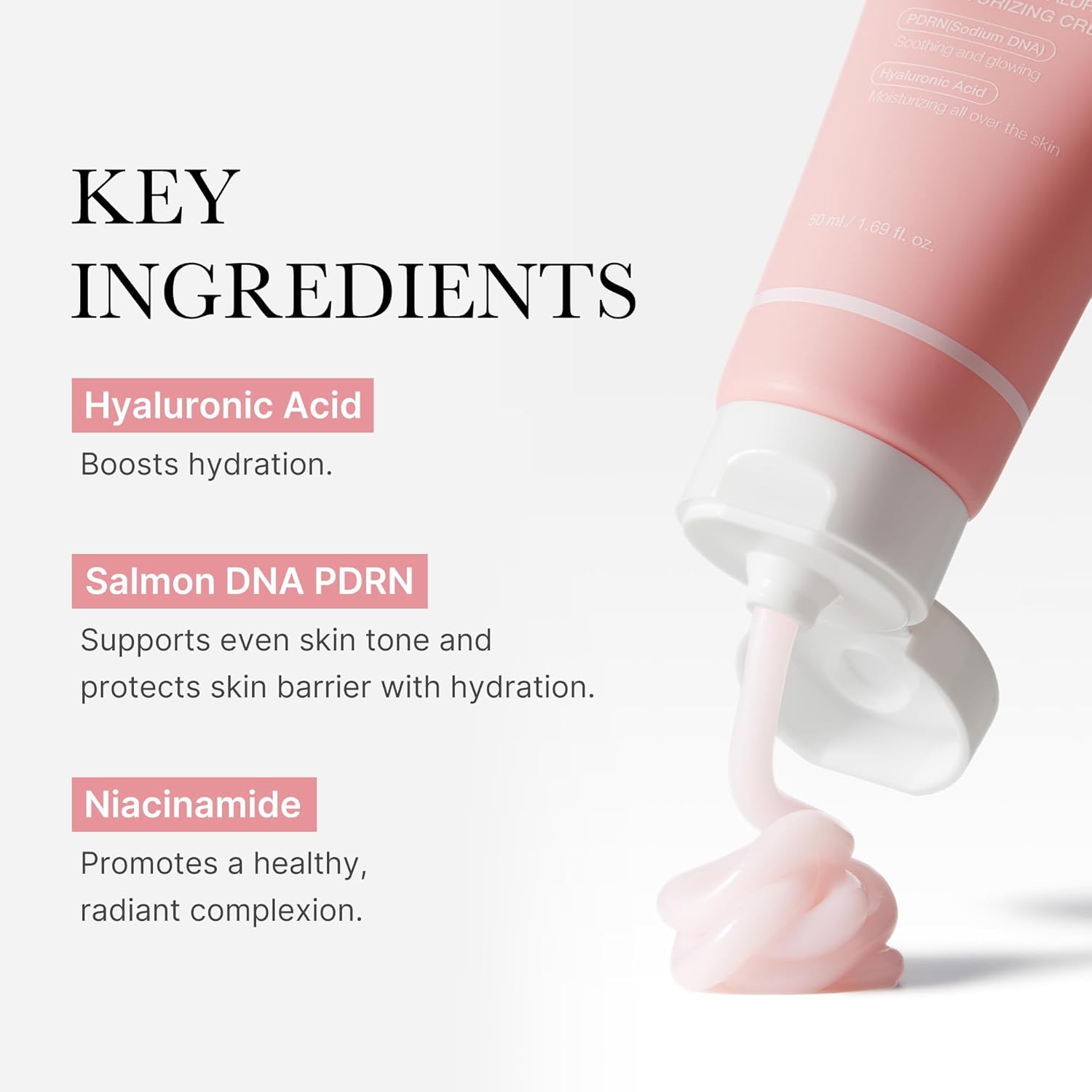 Medicube Salmon Dna Pdrn Pink Hyaluronic Moisturizing Cream, Soothing Pink Cream ,50ml