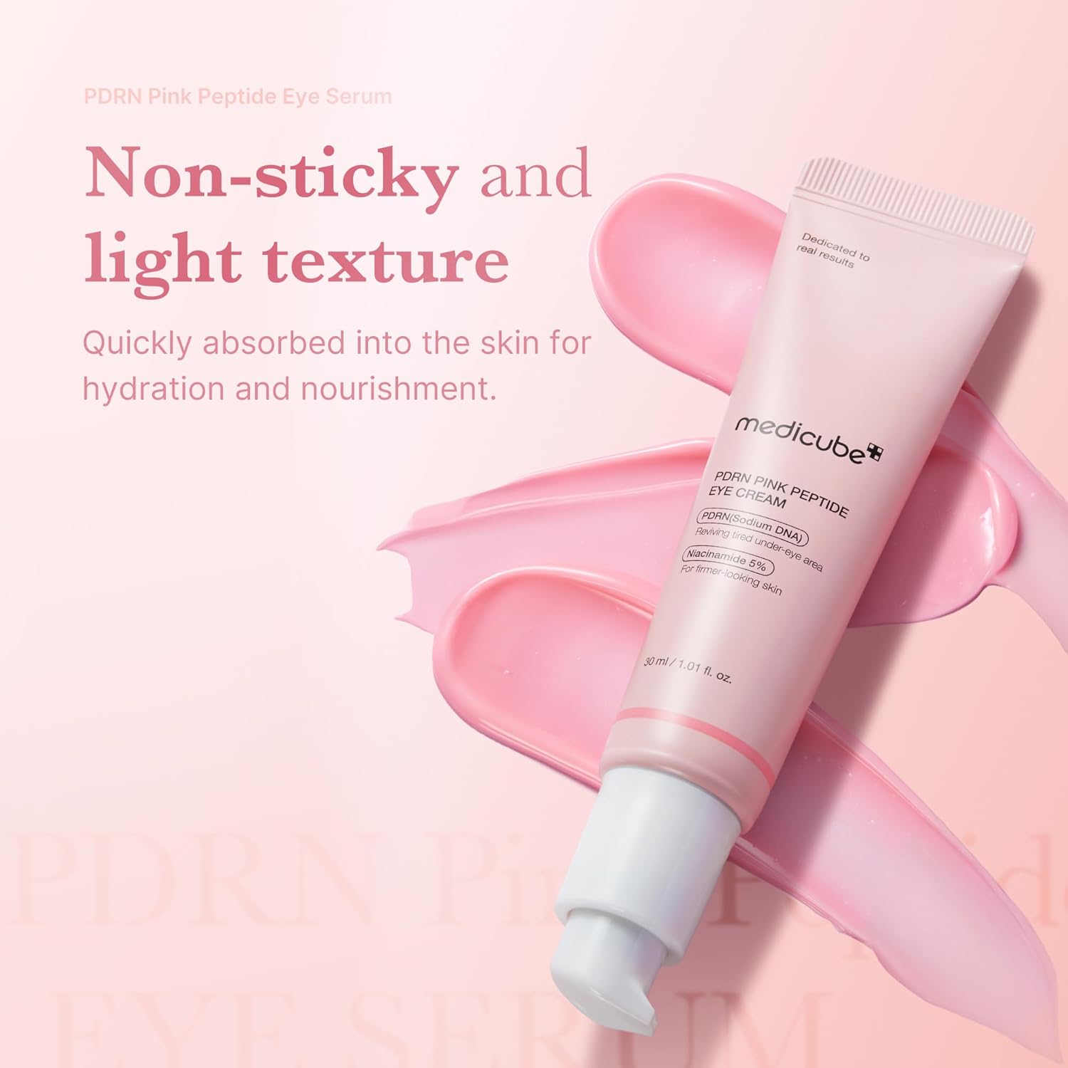 Medicube Pink Peptide Eye Serum with Salmon DNA, Niacinamide & 99% Pure Retinol Eye Cream 30ml