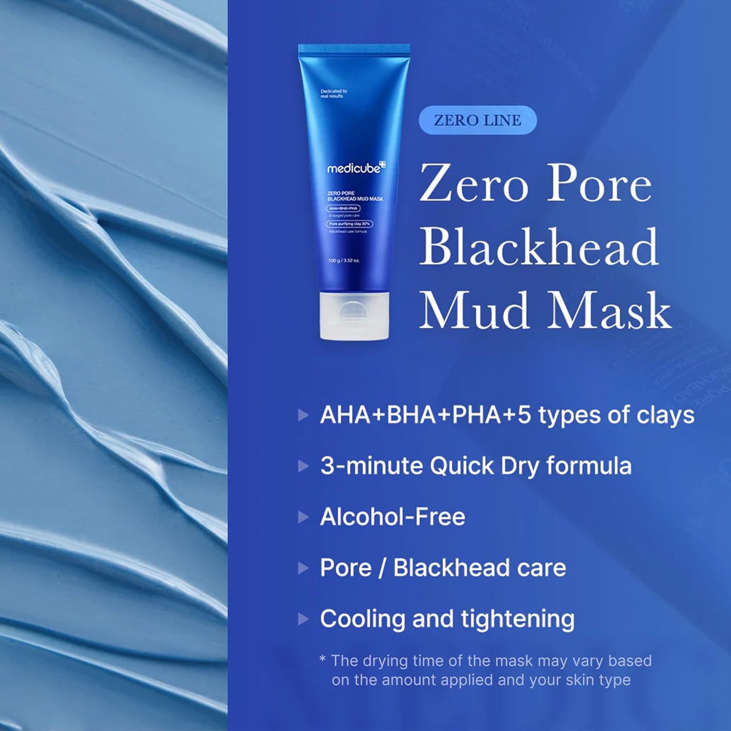 Medicube Zero Pore Blackhead Clay Mask Cools Skin and Tightens Pores - 100g