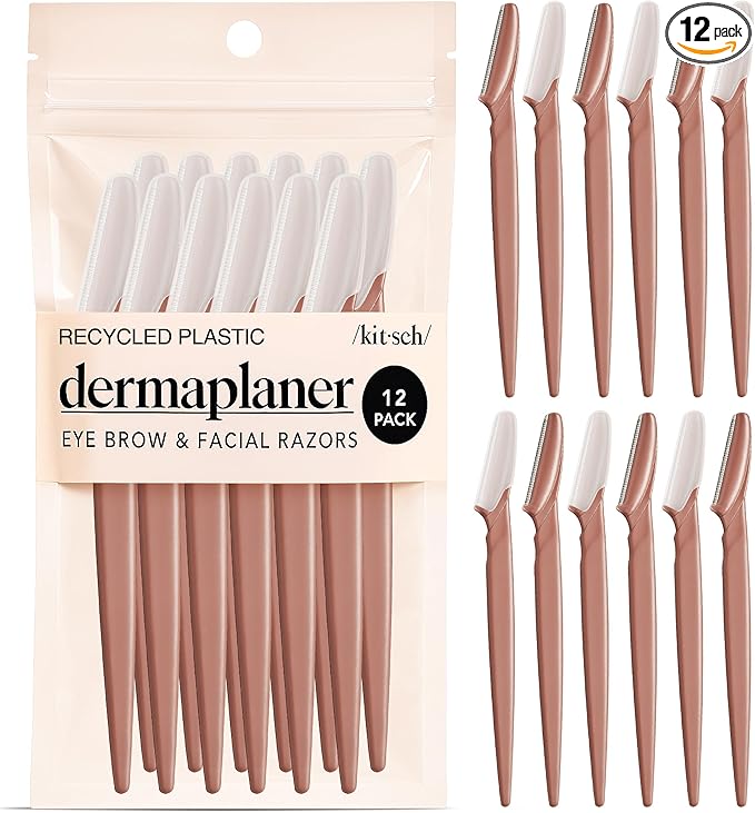 Kitsch Dermaplaning Tool - Face Razors for Women and Men, Eyebrow Trimmer and Face Shaver, Facial Hair Removal