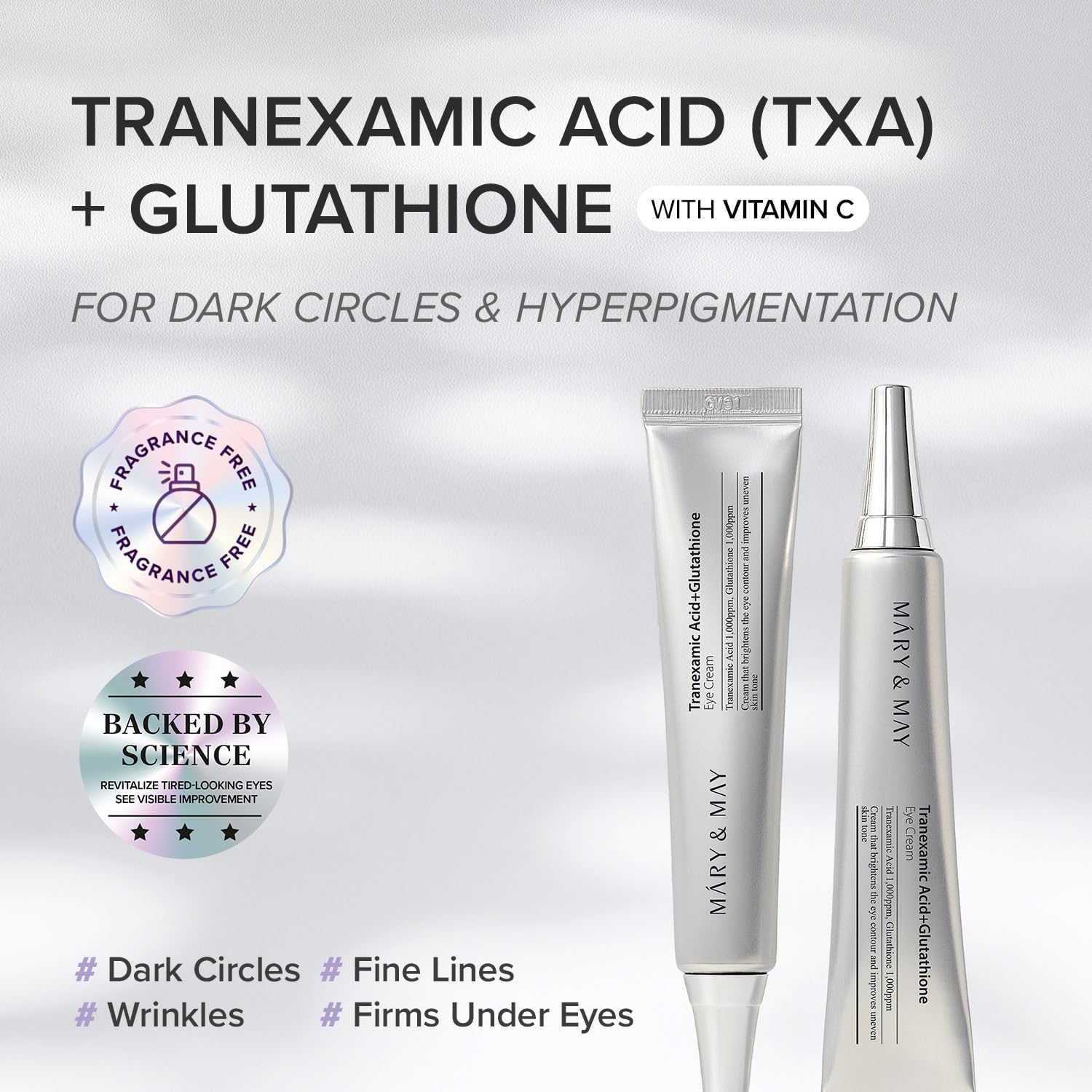 Mary&May Tranexamic Acid + Glutathione Eye Cream 30ml  Dark Circle & Brightening Care